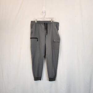 SILKWORLD Gray Black Nylon Activewear Athletic Lightweight Jogger Women 2 XL NEW
